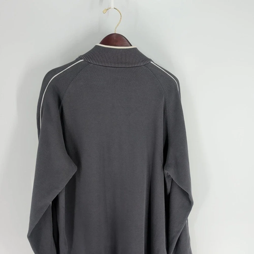 Hathaway Ribbed Knit Stand Collar‎ Classic Pullover Sweater Dark Gray Size XL